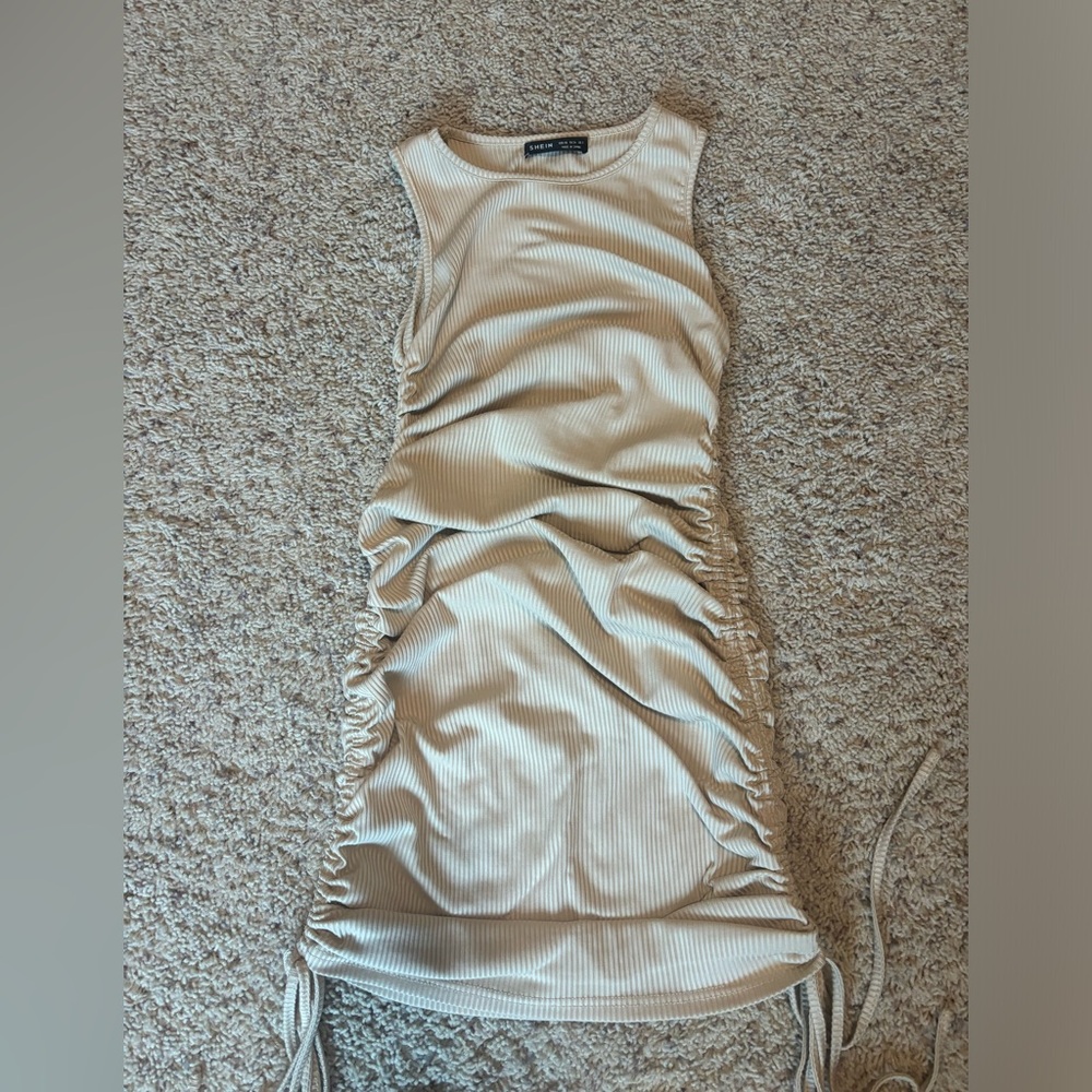 tan bodycon mini dress